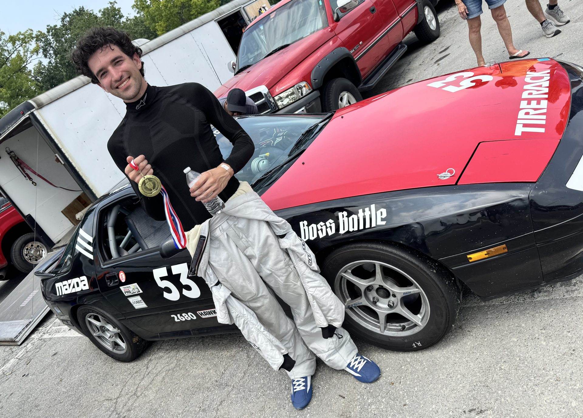 Tannon Hibshman with the number 53 Mazda RX-7